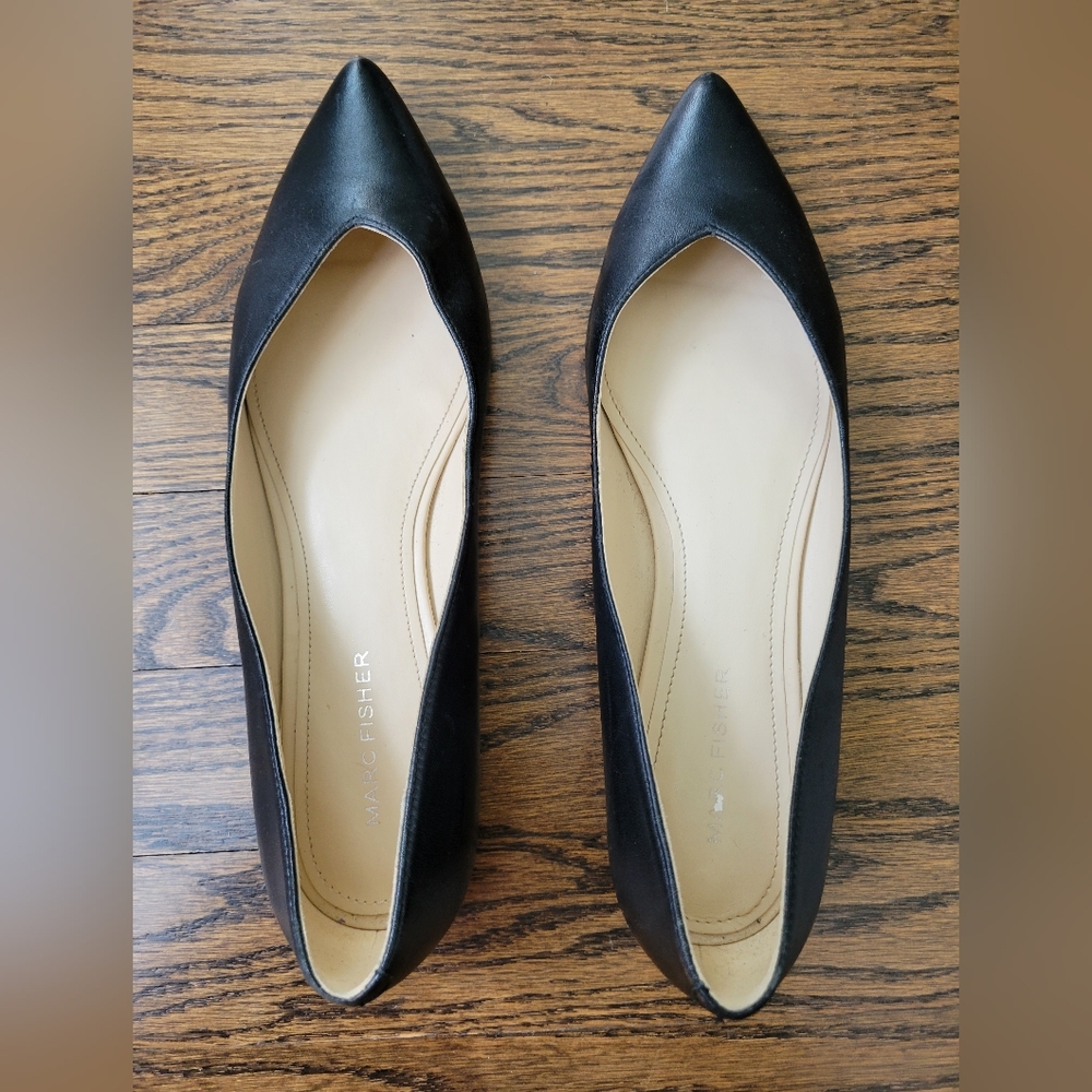 🍒 Marc Fisher Black Pointed Flats - Picture 5 of 7